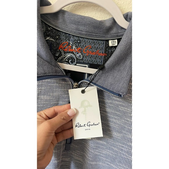 Robert Graham Allman Regular-Fit Quarter-Zip Sweater NWT Size 2XL - Picture 4 of 12